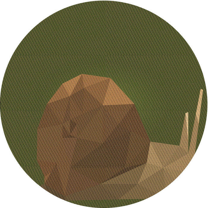 Square Patterned Dark Yellow Green Rug, pat266brn