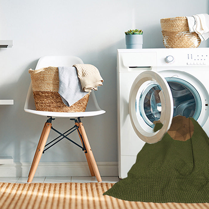 Machine Washable Transitional Dark Yellow Green Rug in a Washing Machine, wshpat266brn