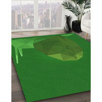 Patterned Green Rug, pat266grn