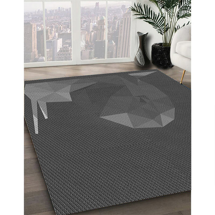 Patterned Smokey Gray Rug in Family Room, pat266gry