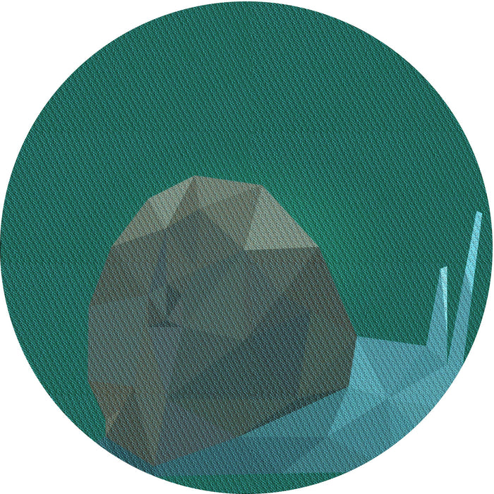 Square Patterned Medium Teal Green Rug, pat266lblu