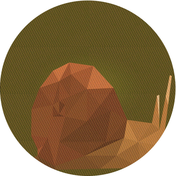 Square Patterned Dark Bronze Brown Rug, pat266org