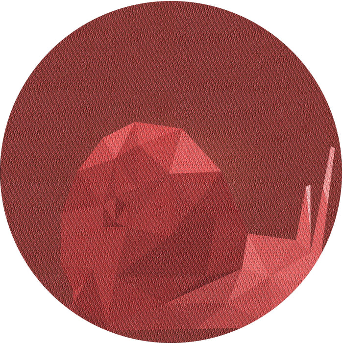 Square Patterned Red Rug, pat266rd