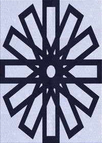 Machine Washable Transitional Blue Rug, wshpat2661blu