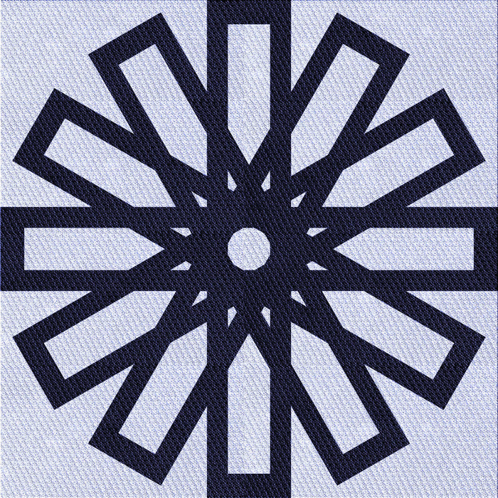 Round Patterned Blue Rug, pat2661blu