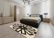 Patterned Golden Blonde Gold Rug in a Bedroom, pat2661brn
