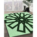 Machine Washable Transitional Dark Forest Green Rug in a Family Room, wshpat2661grn