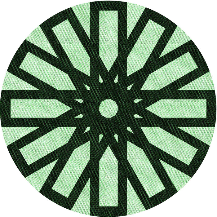 Square Patterned Dark Forest Green Rug, pat2661grn
