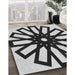 Patterned Black Rug in Family Room, pat2661gry