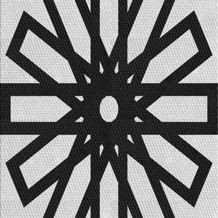 Patterned Black Rug, pat2661gry