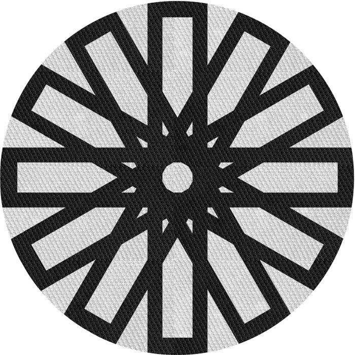 Square Patterned Black Rug, pat2661gry