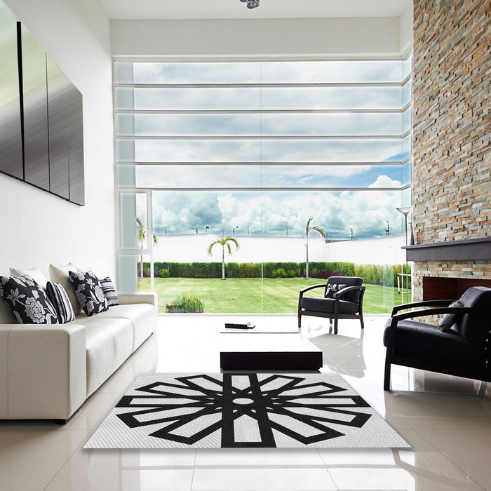 Machine Washable Transitional Black Rug in a Kitchen, wshpat2661gry