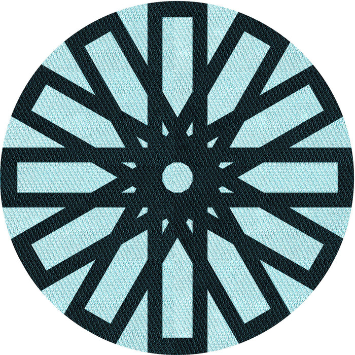 Square Patterned Deep-Sea Blue Rug, pat2661lblu