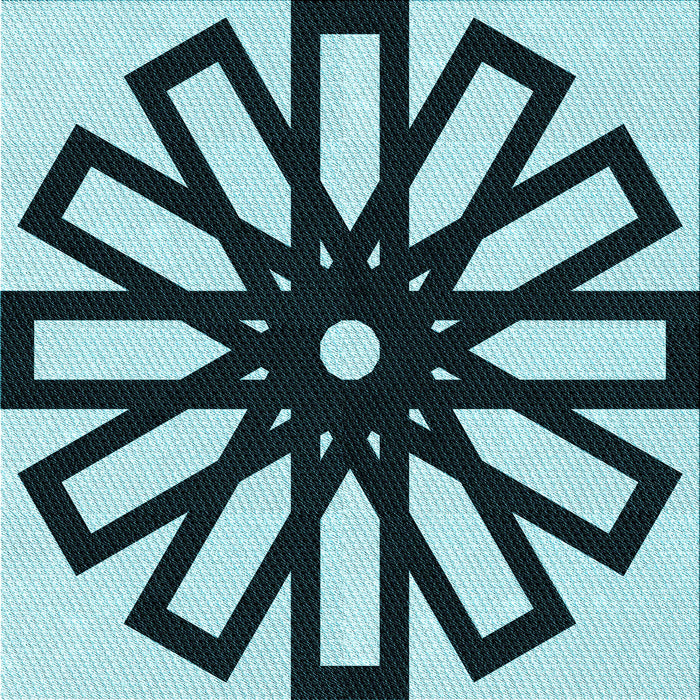 Round Patterned Deep-Sea Blue Rug, pat2661lblu