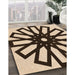 Patterned Deep Peach Orange Rug in Family Room, pat2661org