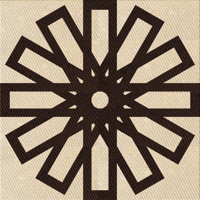 Round Patterned Deep Peach Orange Rug, pat2661org