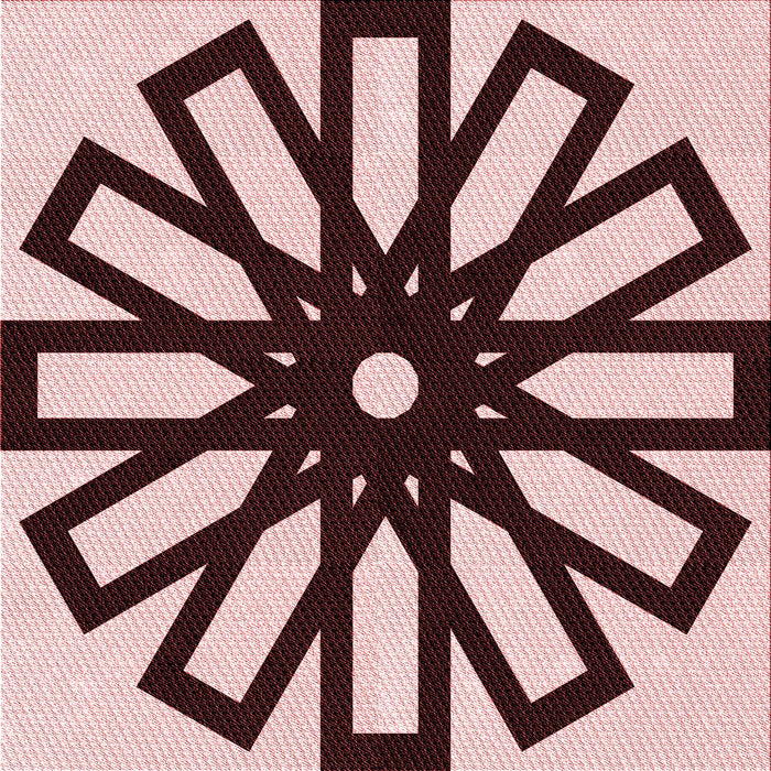 Round Patterned Deep Rose Pink Rug, pat2661rd