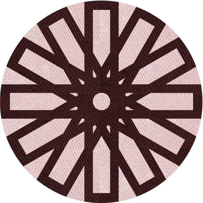 Square Patterned Deep Rose Pink Rug, pat2661rd