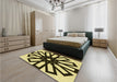 Patterned Milk Chocolate Brown Rug in a Bedroom, pat2661yw