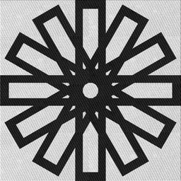 Square Patterned Charcoal Black Novelty Rug, pat2661