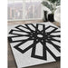 Patterned Charcoal Black Novelty Rug in Family Room, pat2661