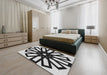 Machine Washable Transitional Charcoal Black Rug in a Bedroom, wshpat2661