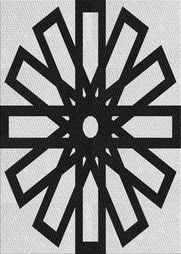 Patterned Charcoal Black Novelty Rug, pat2661