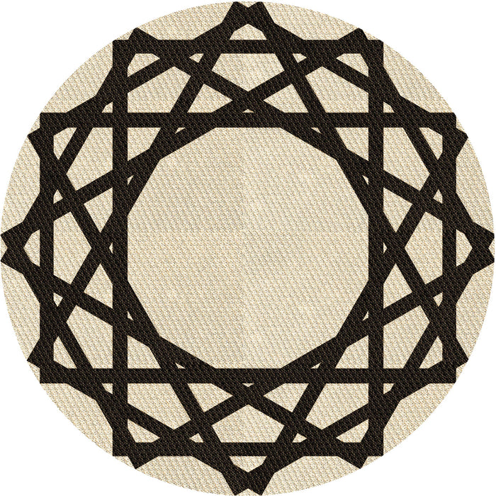 Square Patterned Vanilla Gold Rug, pat2662brn