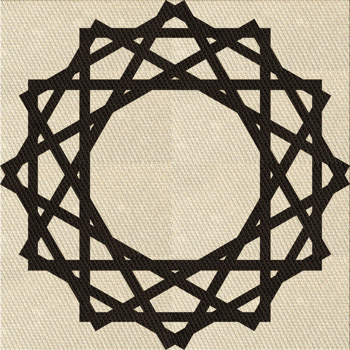 Round Patterned Vanilla Gold Rug, pat2662brn