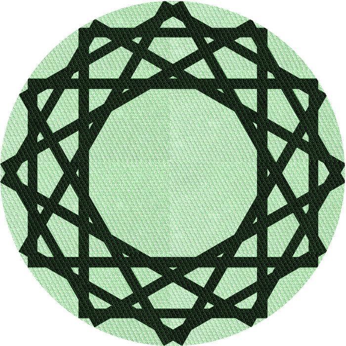 Square Patterned Medium Forest Green Rug, pat2662grn