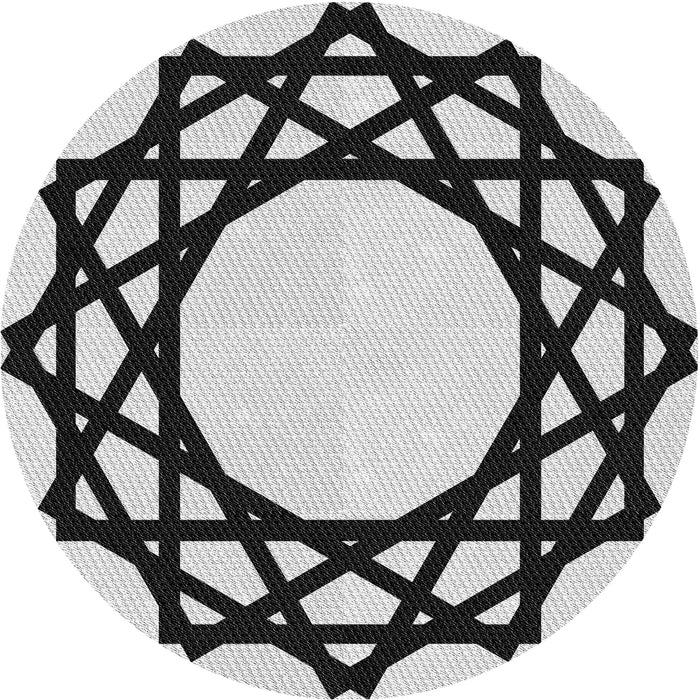 Square Patterned Platinum Gray Rug, pat2662gry