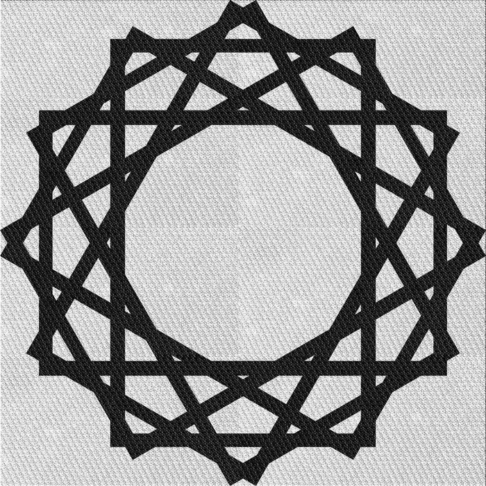 Round Patterned Platinum Gray Rug, pat2662gry