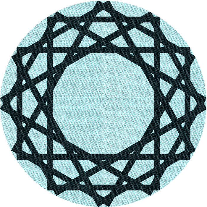 Square Patterned Blue Rug, pat2662lblu