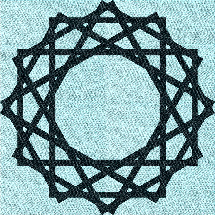 Round Patterned Blue Rug, pat2662lblu