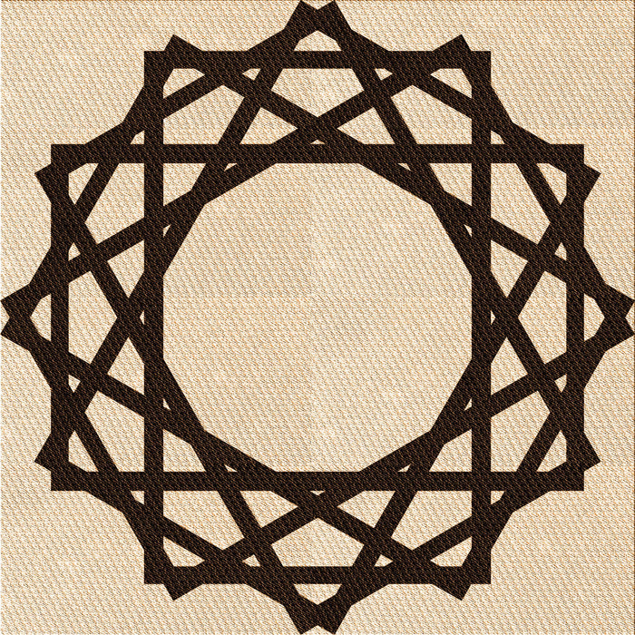 Round Patterned Deep Peach Orange Rug, pat2662org