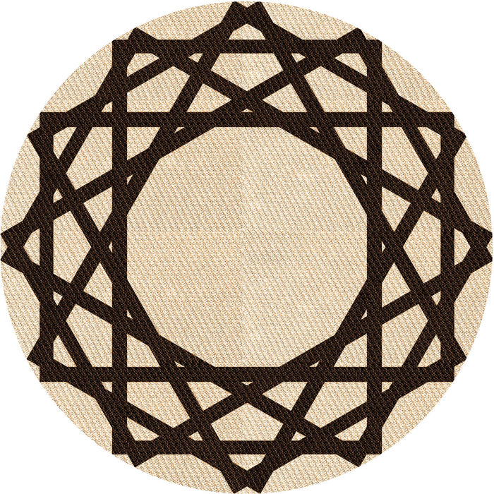 Square Patterned Deep Peach Orange Rug, pat2662org