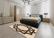 Patterned Deep Peach Orange Rug in a Bedroom, pat2662org