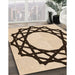 Patterned Deep Peach Orange Rug in Family Room, pat2662org