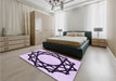 Patterned Purple Rug in a Bedroom, pat2662pur