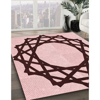 Patterned Brown Red Rug, pat2662rd