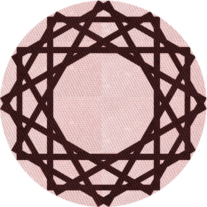 Square Patterned Brown Red Rug, pat2662rd