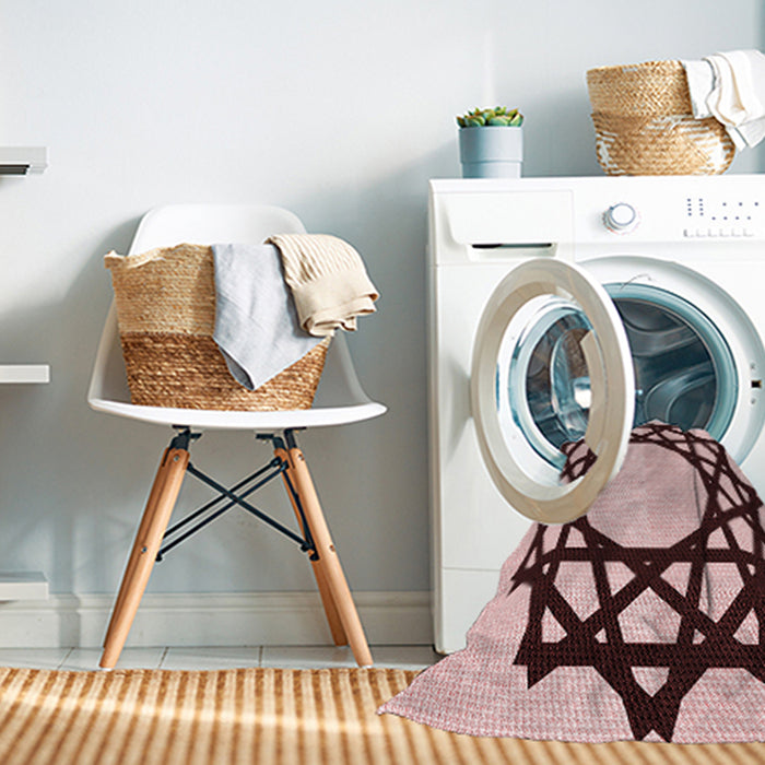 Machine Washable Transitional Brown Red Rug in a Washing Machine, wshpat2662rd