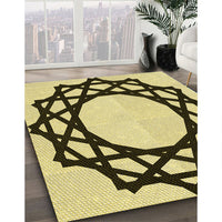 Patterned Mustard Yellow Rug, pat2662yw