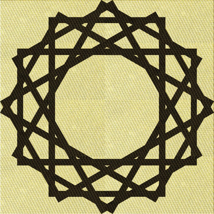 Round Patterned Mustard Yellow Rug, pat2662yw