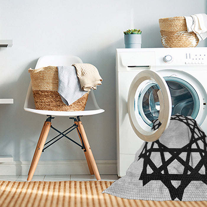 Machine Washable Transitional Light Black Rug in a Washing Machine, wshpat2662