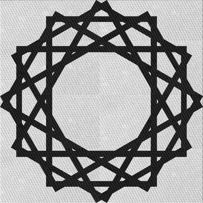 Square Patterned Light Black Novelty Rug, pat2662