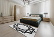 Patterned Light Black Novelty Rug in a Bedroom, pat2662