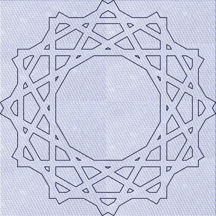 Round Machine Washable Transitional Denim Blue Rug, wshpat2663blu