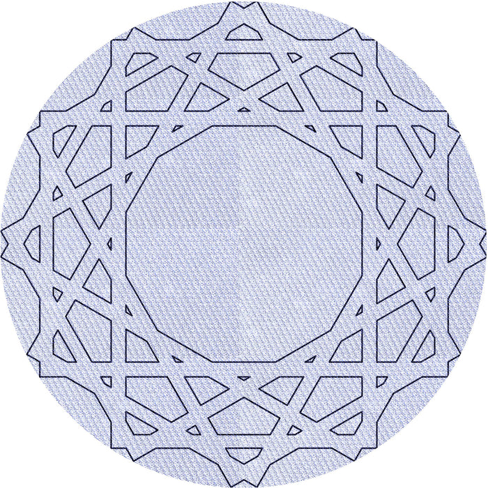 Square Patterned Denim Blue Rug, pat2663blu