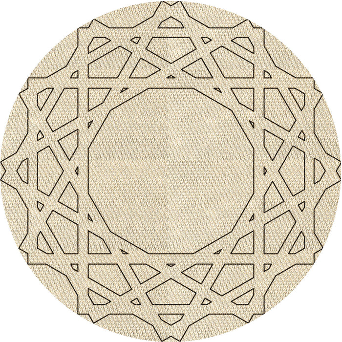 Square Patterned Moccasin Beige Rug, pat2663brn